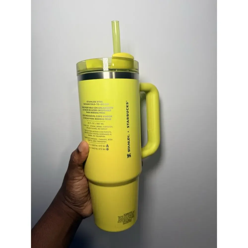 Stanley x Starbucks Mexico LEMONGRASS YELLOW 30oz Quencher Tumbler BNWT - Picture 3 of 6